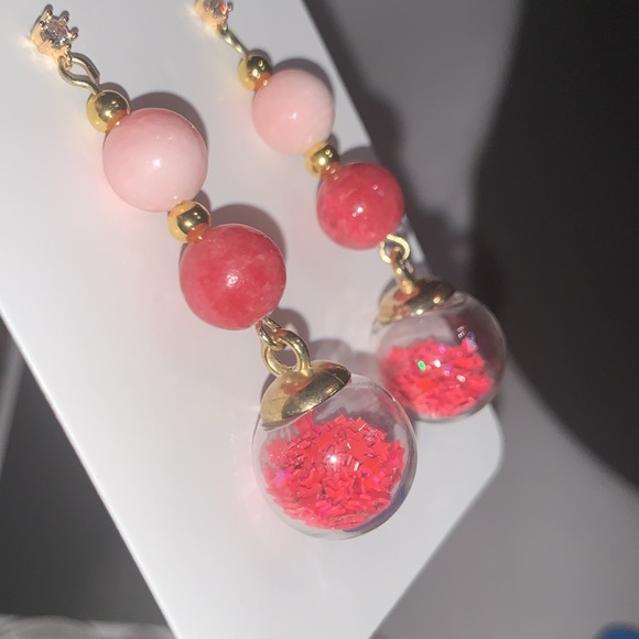 18k Gold Plated Stud Earrings handcrafted Drop pierced Dangle Pierced Earrings - Picture 11 of 17